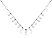 Diamond and Ball Chain Necklace